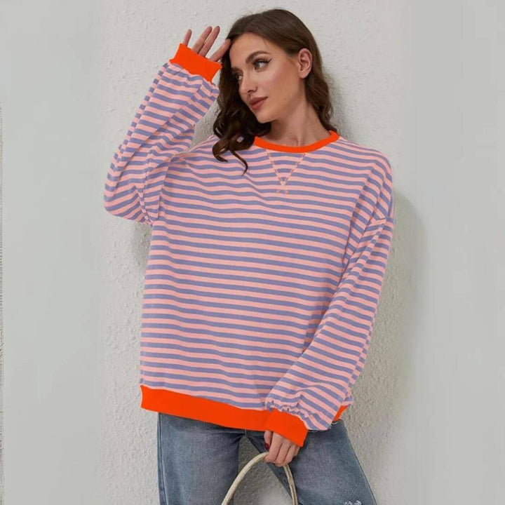 Christina™ - Übergroßer Gestreifter Komfortpullover