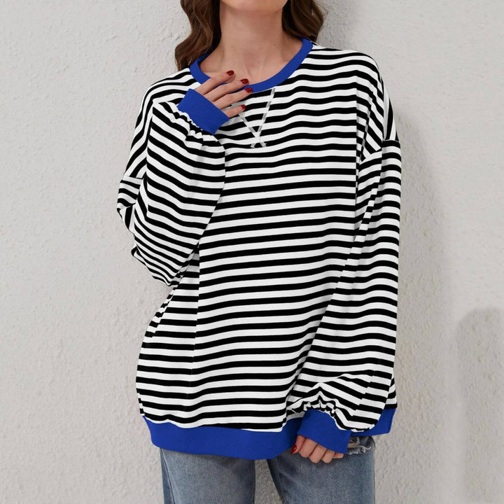 Christina™ - Übergroßer Gestreifter Komfortpullover