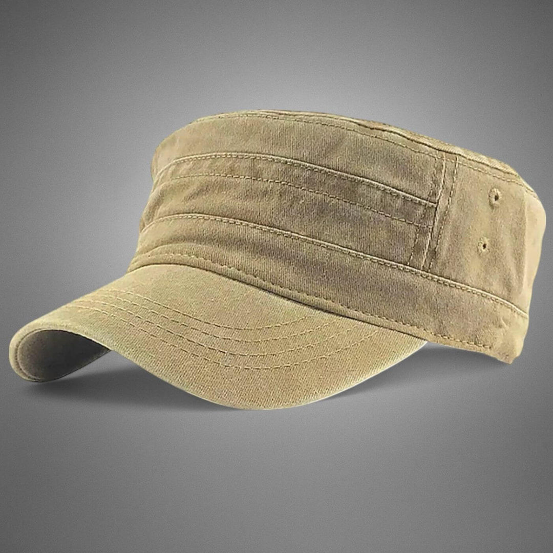 Jakob™ – Vintage Militär-Schirmmütze mit Flachem Rand