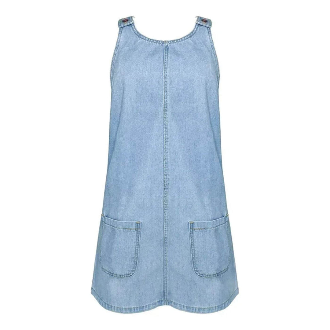 Lara™ – Bequemes Ärmelloses Jeanskleid