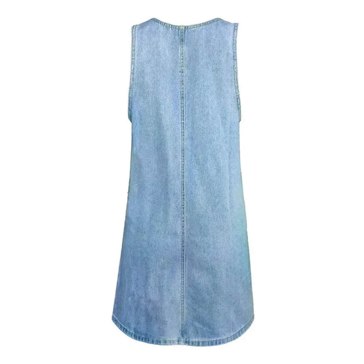 Lara™ – Bequemes Ärmelloses Jeanskleid