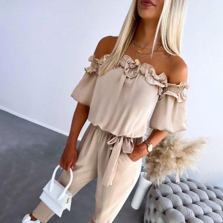 Laura™ - Schulterfreie Jumpsuit mit Taillenbindung