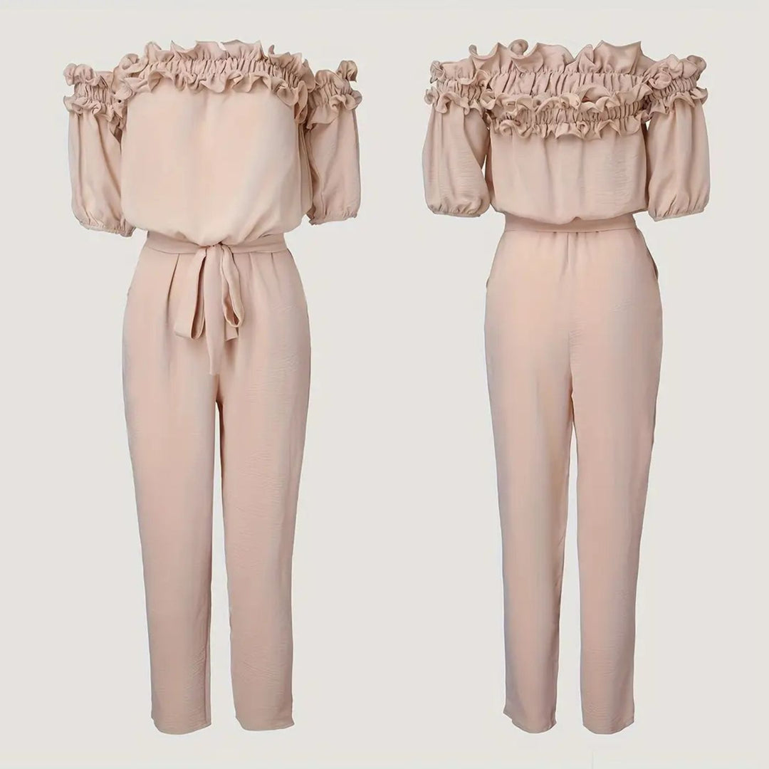Laura™ - Schulterfreie Jumpsuit mit Taillenbindung