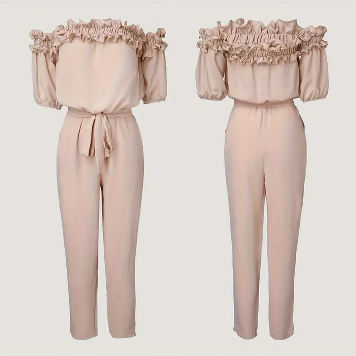 Laura™ - Schulterfreie Jumpsuit mit Taillenbindung