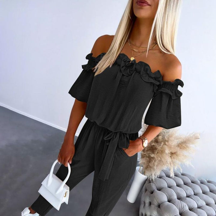 Laura™ - Schulterfreie Jumpsuit mit Taillenbindung
