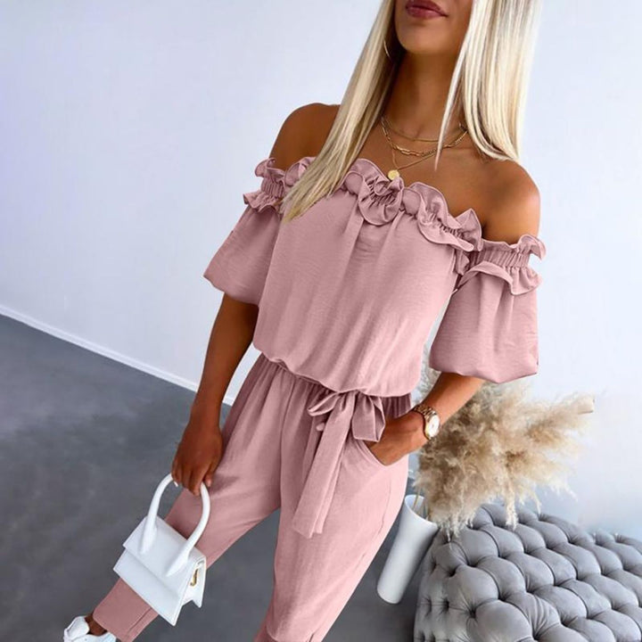 Laura™ - Schulterfreie Jumpsuit mit Taillenbindung