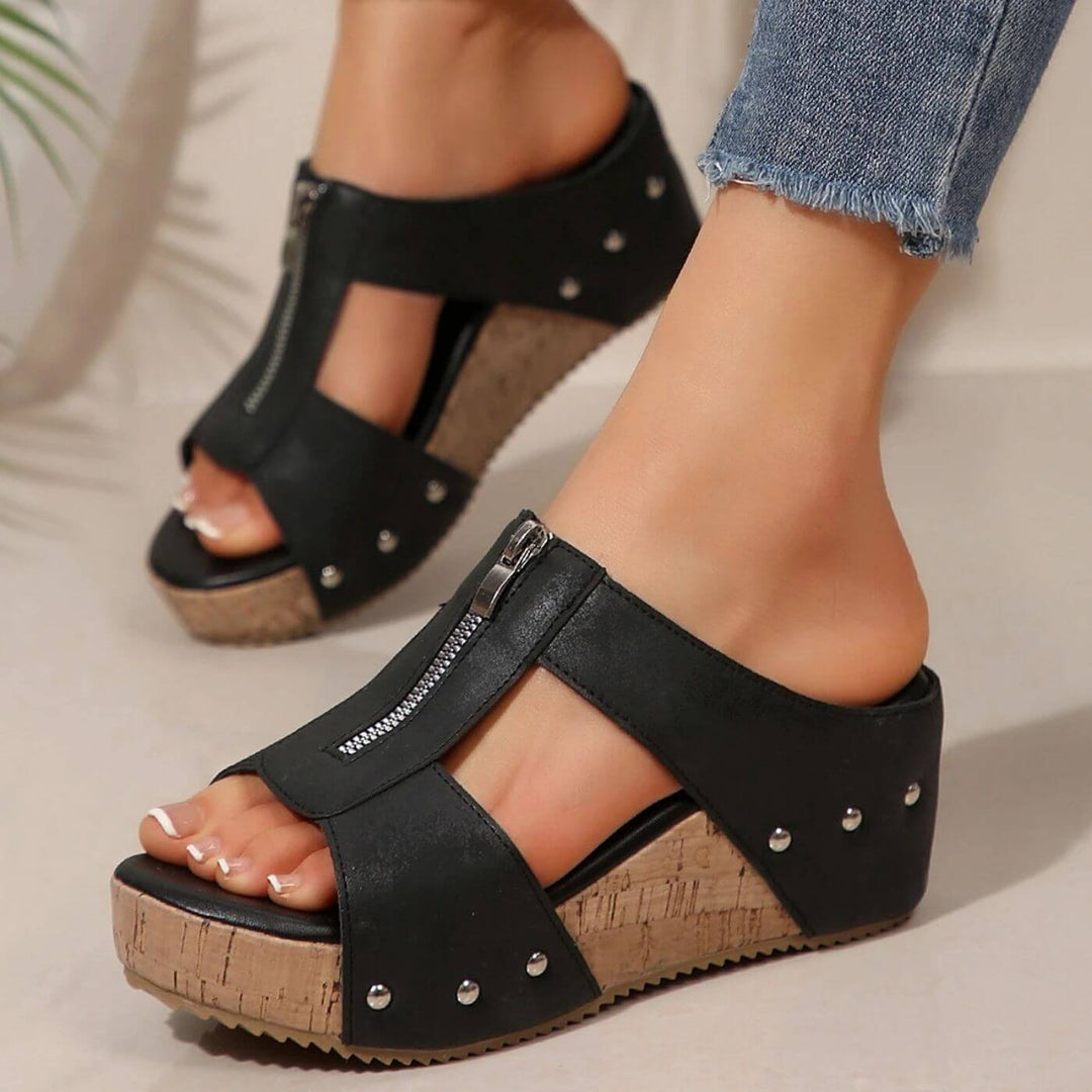 Theresa – Offene orthopädische Keilsandalen