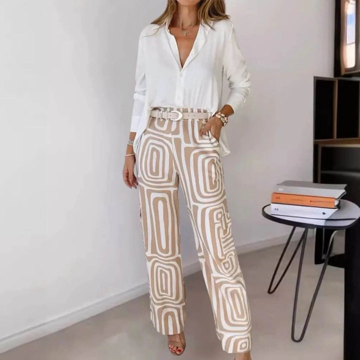 Sara™ – Stilvolles Blusen- und Hosen-Set mit Gürtel