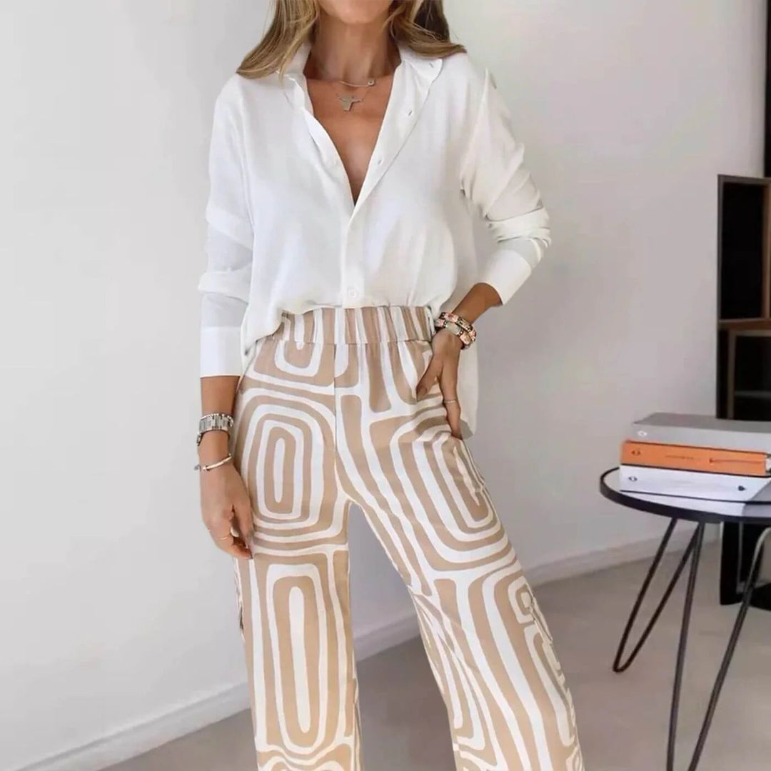 Sara™ – Stilvolles Blusen- und Hosen-Set mit Gürtel